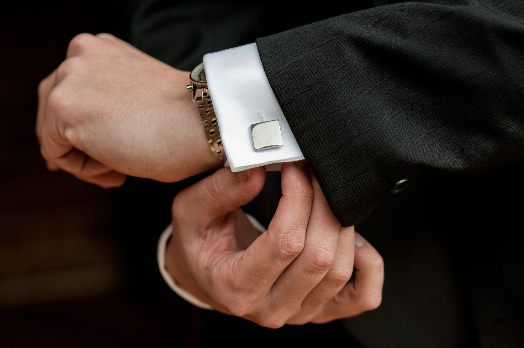 cuffs with cufflinks