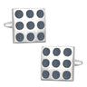 Classic Blue Dice Dots Silver Cufflinks - Tie, bowtie, pocket square | Kissties