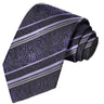 White Periwinkle Stripes on Black-Amethyst Paisley Tie - Tie, bowtie, pocket square | Kissties