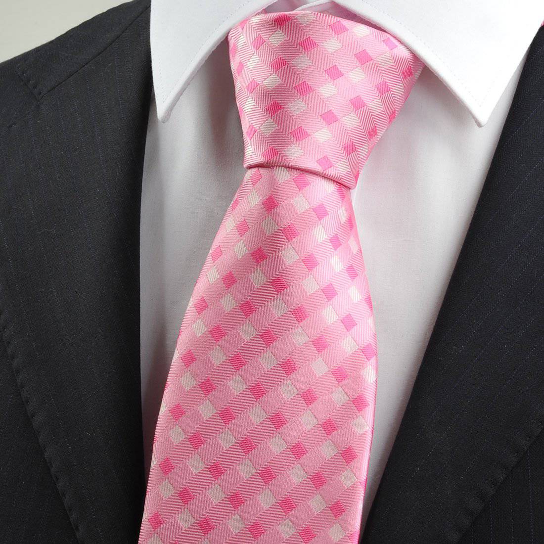 Taffy-Magenta-Lemonade Plaid Tie - Tie, bowtie, pocket square  | Kissties