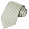 Baby-Cornflower-Cobalt-Slate Blue-Cream Floral Stripe Tie - Tie, bowtie, pocket square | Kissties