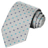 Cyan-Cobalt-Behr Blue-Mythic Pain Silver-Snow White Floral Tie - Tie, bowtie, pocket square | Kissties