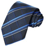 Black-White-Vivid-Cerulean Blue Stripe Tie - Tie, bowtie, pocket square | Kissties