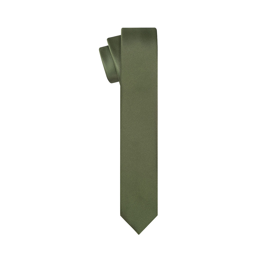 Olive Satin Tie - Tie, bowtie, pocket square  | Kissties