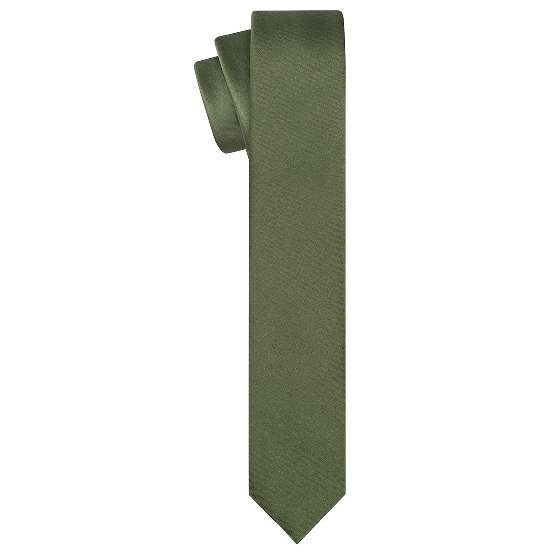 Olive Satin Tie - Tie, bowtie, pocket square  | Kissties