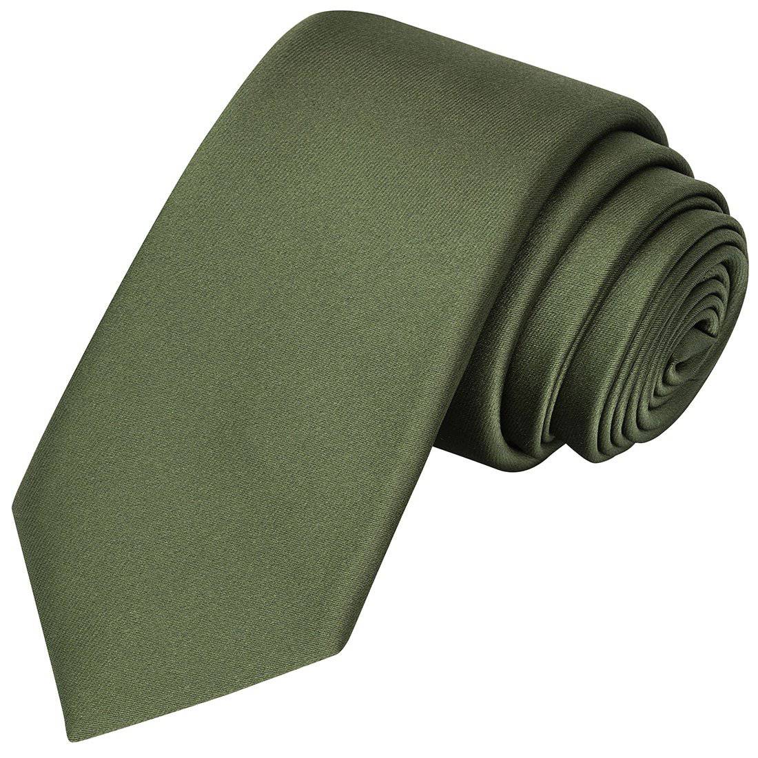 Olive Satin Tie - Tie, bowtie, pocket square  | Kissties