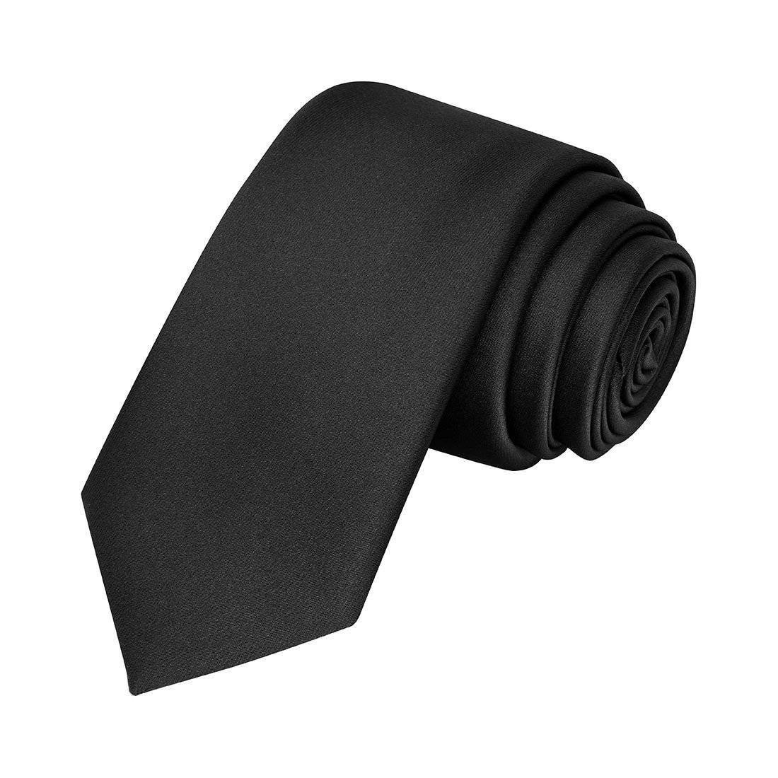 Black Satin Tie - Tie, bowtie, pocket square  | Kissties