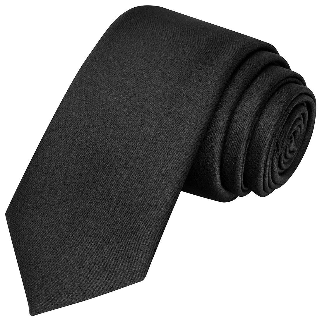 Black Satin Tie - Tie, bowtie, pocket square  | Kissties