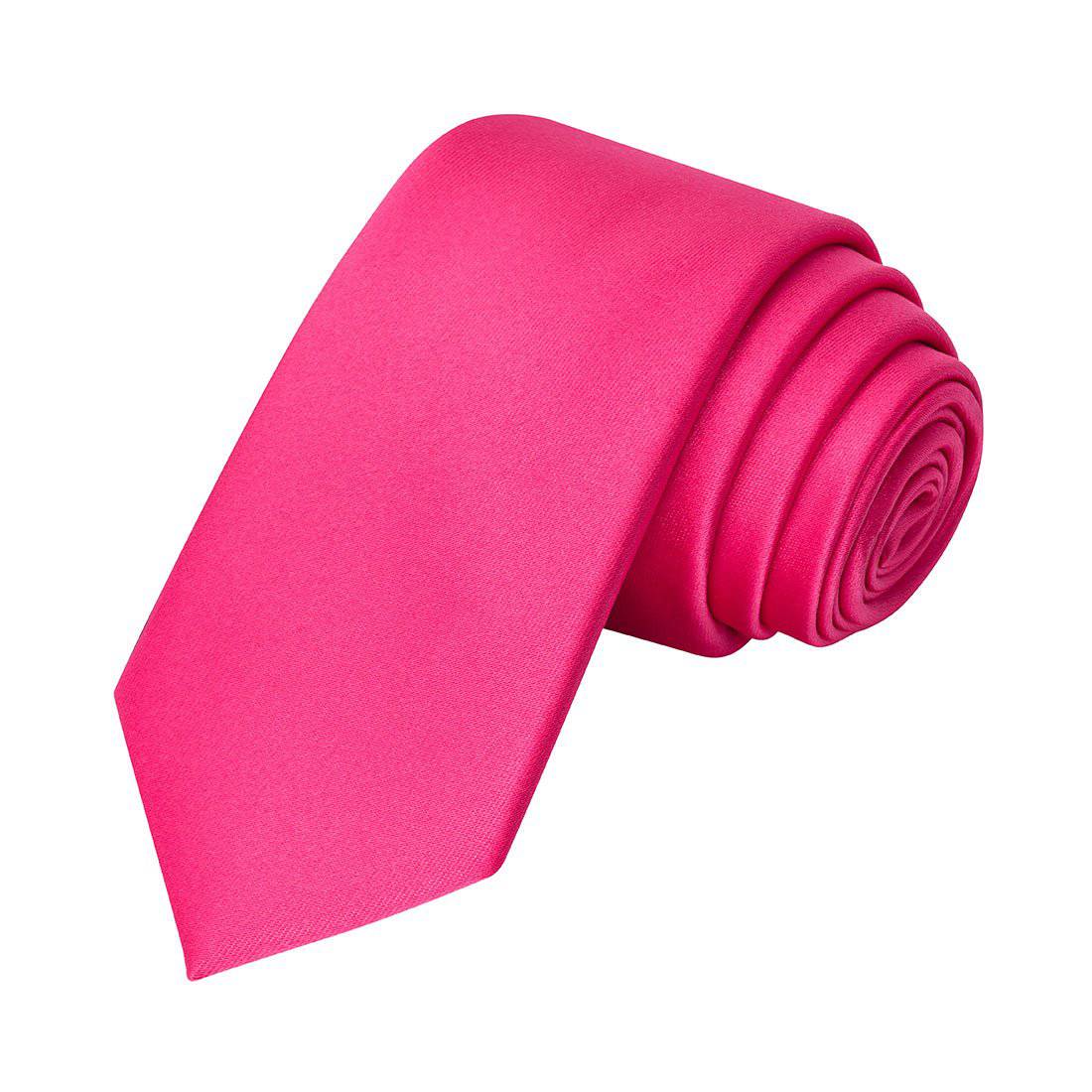 Hot Pink Satin Tie - Tie, bowtie, pocket square  | Kissties