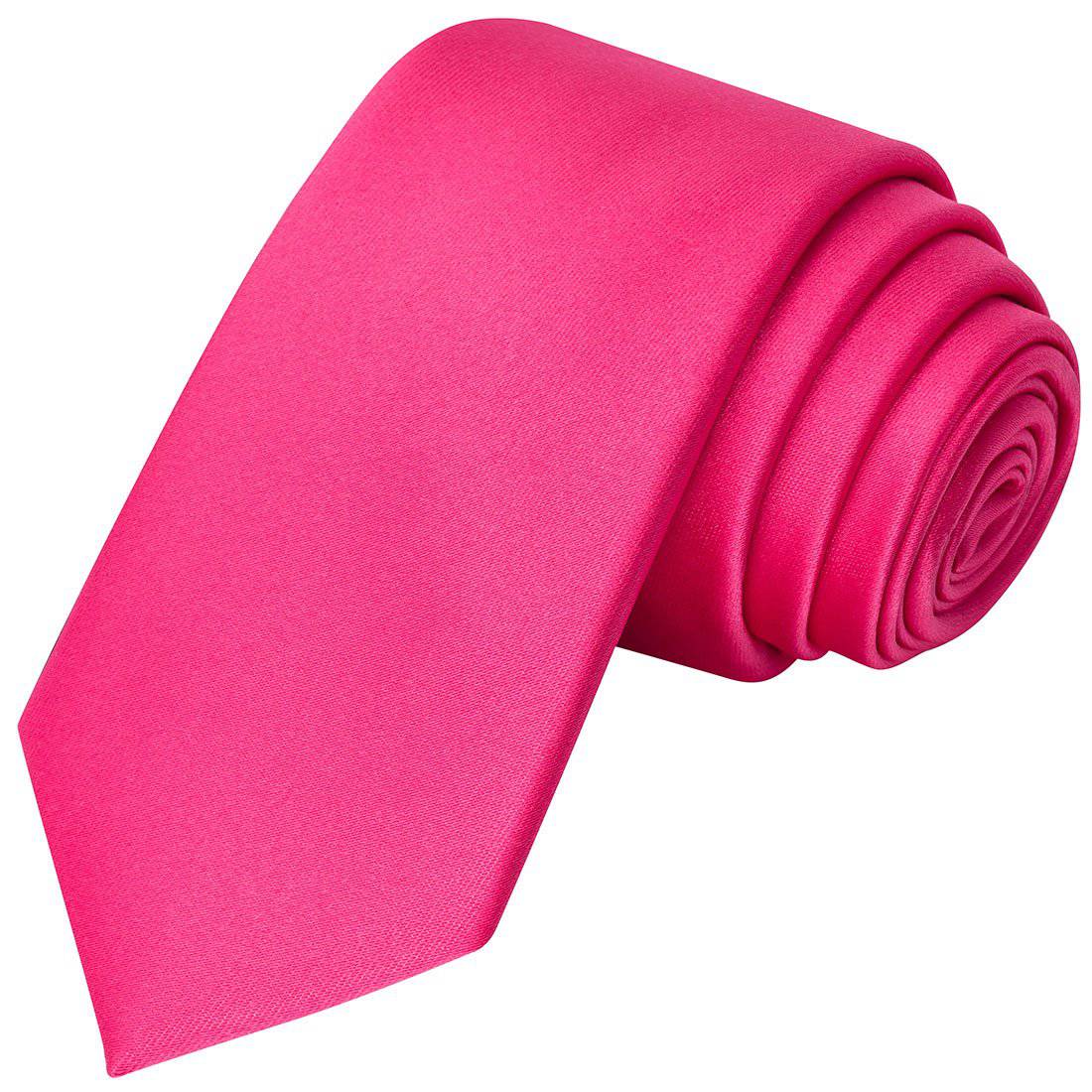 Hot Pink Satin Tie - Tie, bowtie, pocket square  | Kissties