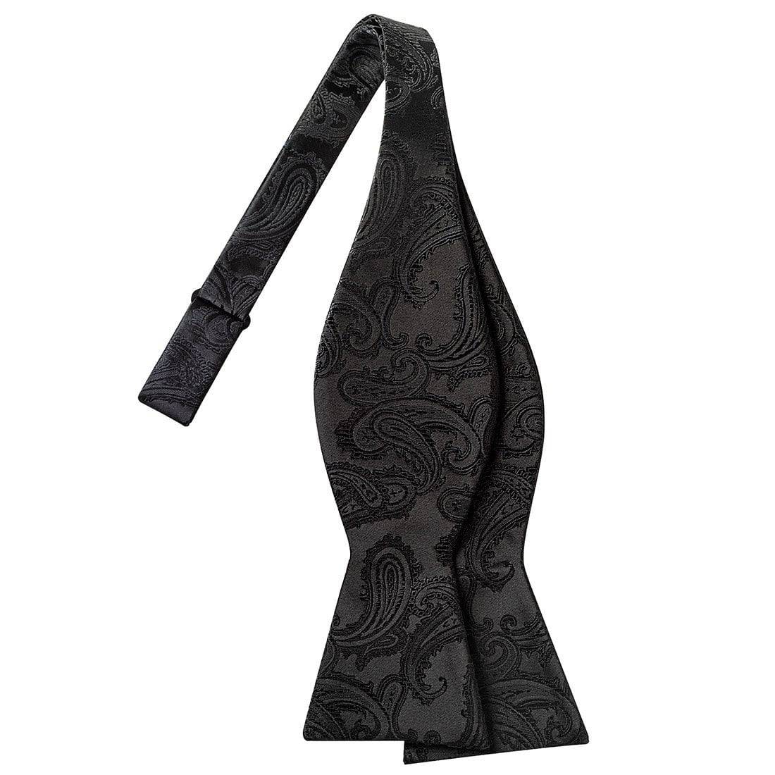 Black Paisley Bow Tie - Tie, bowtie, pocket square  | Kissties