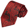 Crimson on Black Paisley Tie - Tie, bowtie, pocket square | Kissties