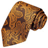 Tiger Orange on Black Paisley Tie - Tie, bowtie, pocket square | Kissties