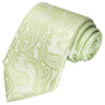 Tea Green on White Paisley Tie - Tie, bowtie, pocket square | Kissties