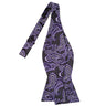Electric Indigo-bordered White on Black Paisley Bowtie - Tie, bowtie, pocket square | Kissties