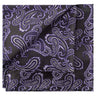 Electric Indigo-bordered White on Black Paisley Pocket Square - Tie, bowtie, pocket square | Kissties