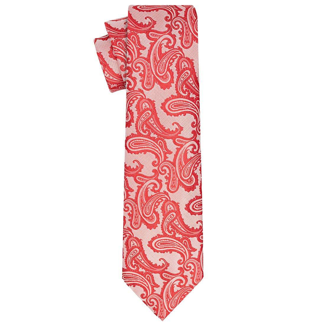 Persian Red on Silver Paisley Tie - Tie, bowtie, pocket square  | Kissties