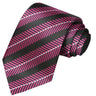 White on Magenta Chevron-Black Striped Tie - Tie, bowtie, pocket square | Kissties