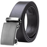 Genuine Solid Leather Micro-Ratchet Belt | Steel Black Buckle | Black Strap - Tie, bowtie, pocket square | Kissties