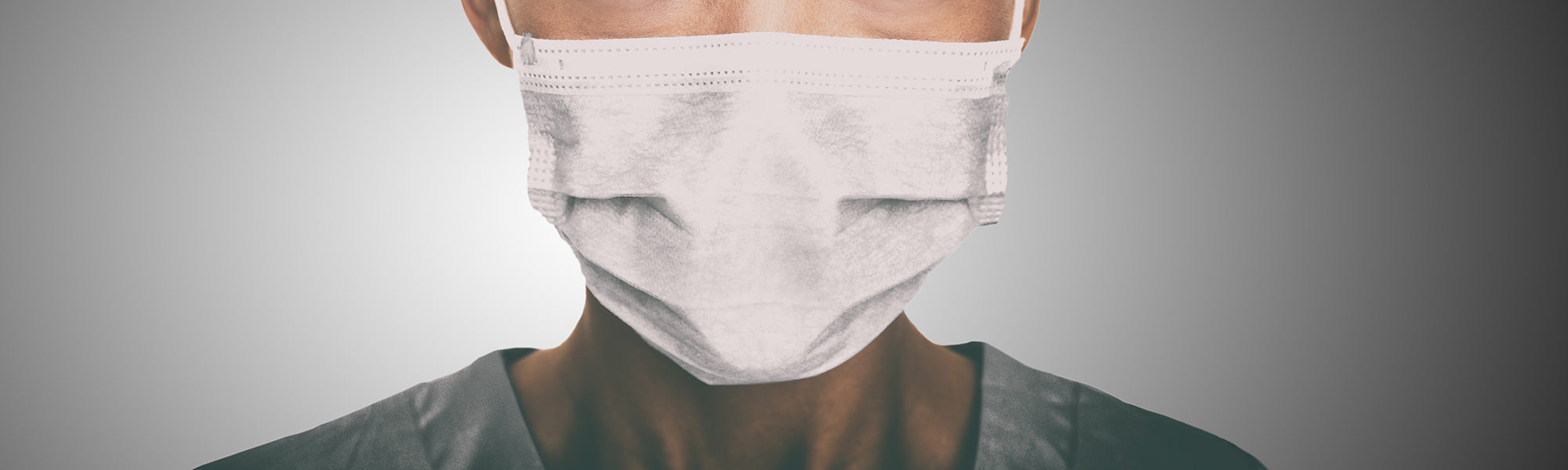 Medical frontliner wearing a surgical mask