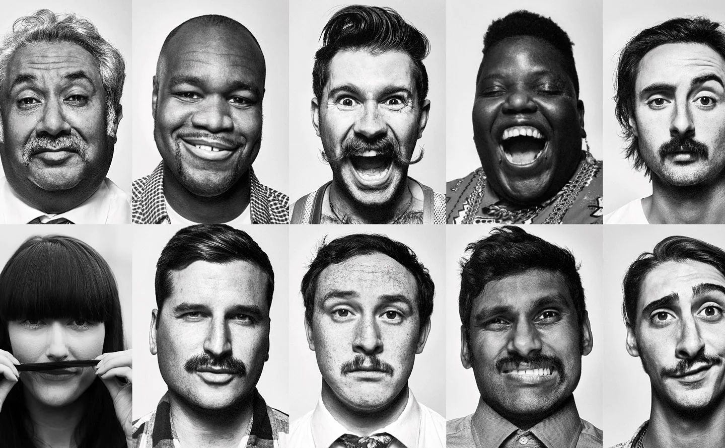 Movember faces with mustaches