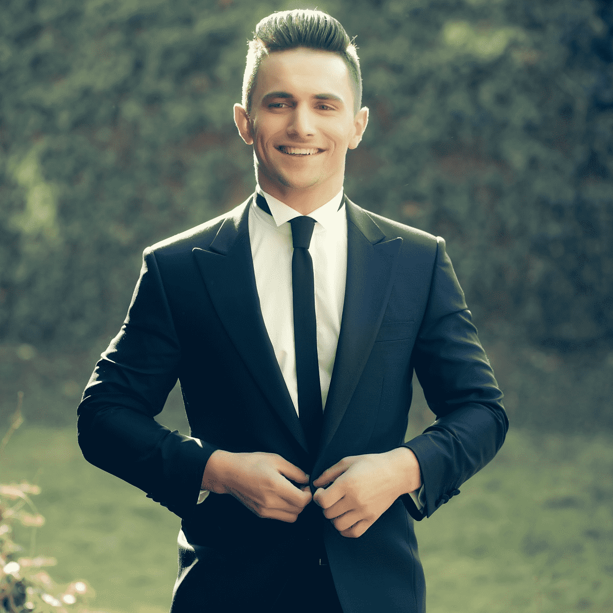 Man in suit and skinny tie