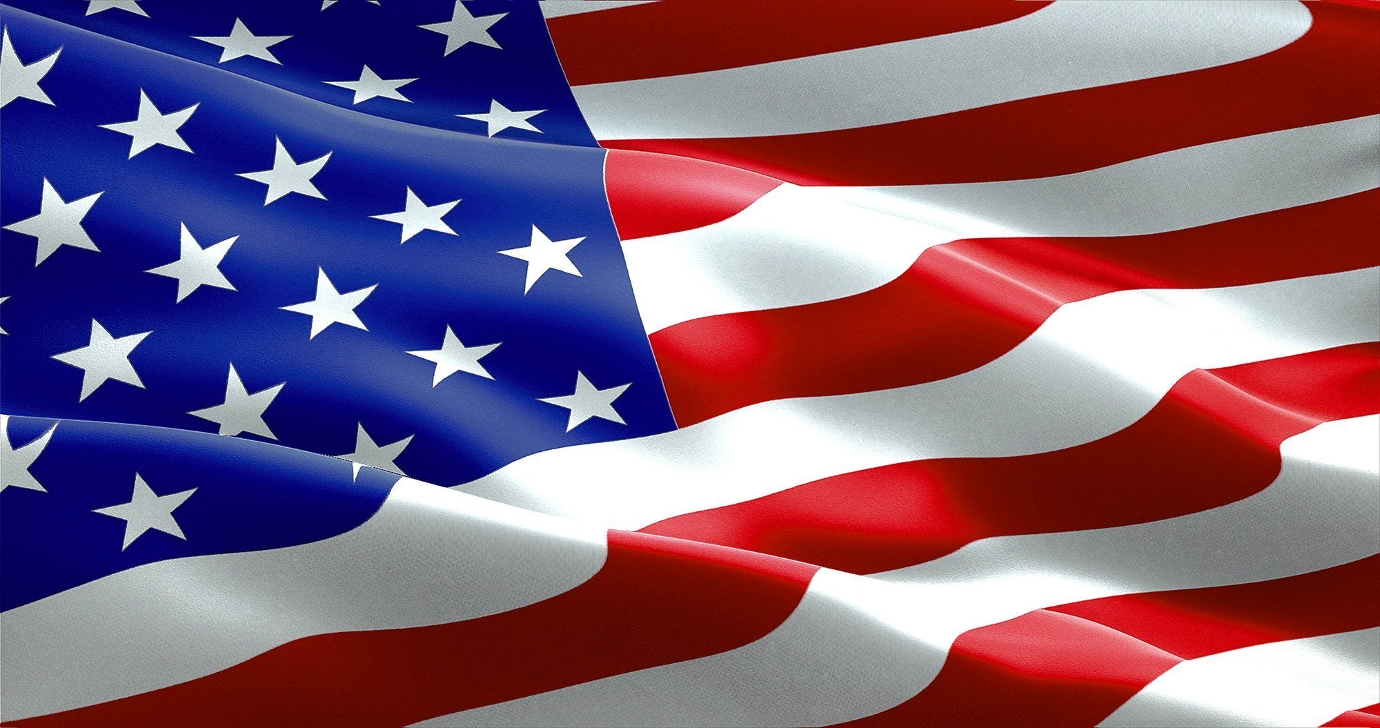 undulating glassy American flag