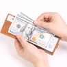 RFID-Blocking L-Fold Money-Clip Tan Leather Wallet - Tie, bowtie, pocket square  | Kissties