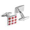 Classic Red Dice Dots Silver Cufflinks - Tie, bowtie, pocket square  | Kissties