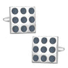 Classic Blue Dice Dots Silver Cufflinks - Tie, bowtie, pocket square  | Kissties