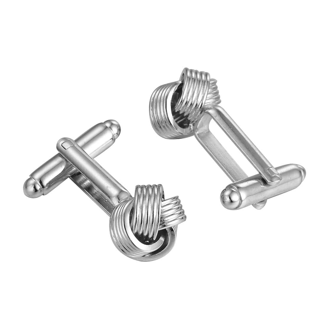 Classic Sliver Knot Cufflinks - Tie, bowtie, pocket square  | Kissties