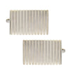 Classic Brushed Nickel Stripe Cufflinks - Tie, bowtie, pocket square  | Kissties