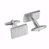 Classic Brushed Nickel Stripe Cufflinks - Tie, bowtie, pocket square  | Kissties
