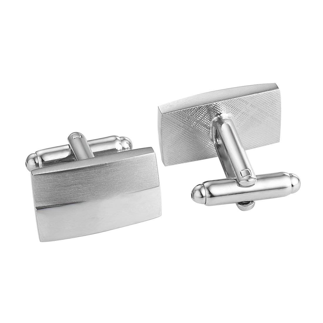 Classic Brushed Nickel Split Cufflinks - Tie, bowtie, pocket square  | Kissties