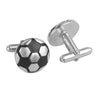 Novelty Silver Black Soccer Cufflinks - Tie, bowtie, pocket square  | Kissties