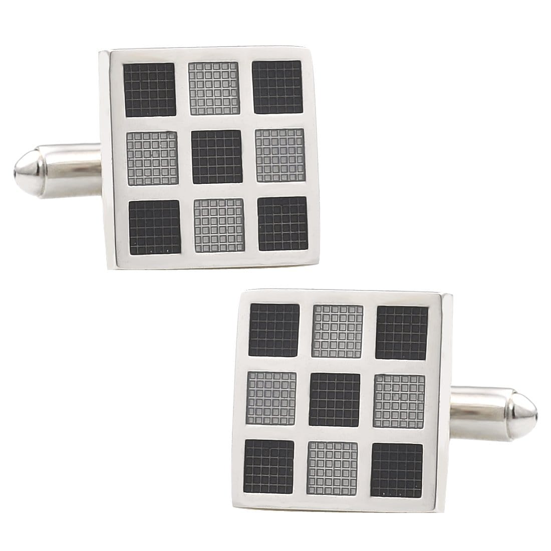 Classic Sliver Squares Cufflinks - Tie, bowtie, pocket square  | Kissties