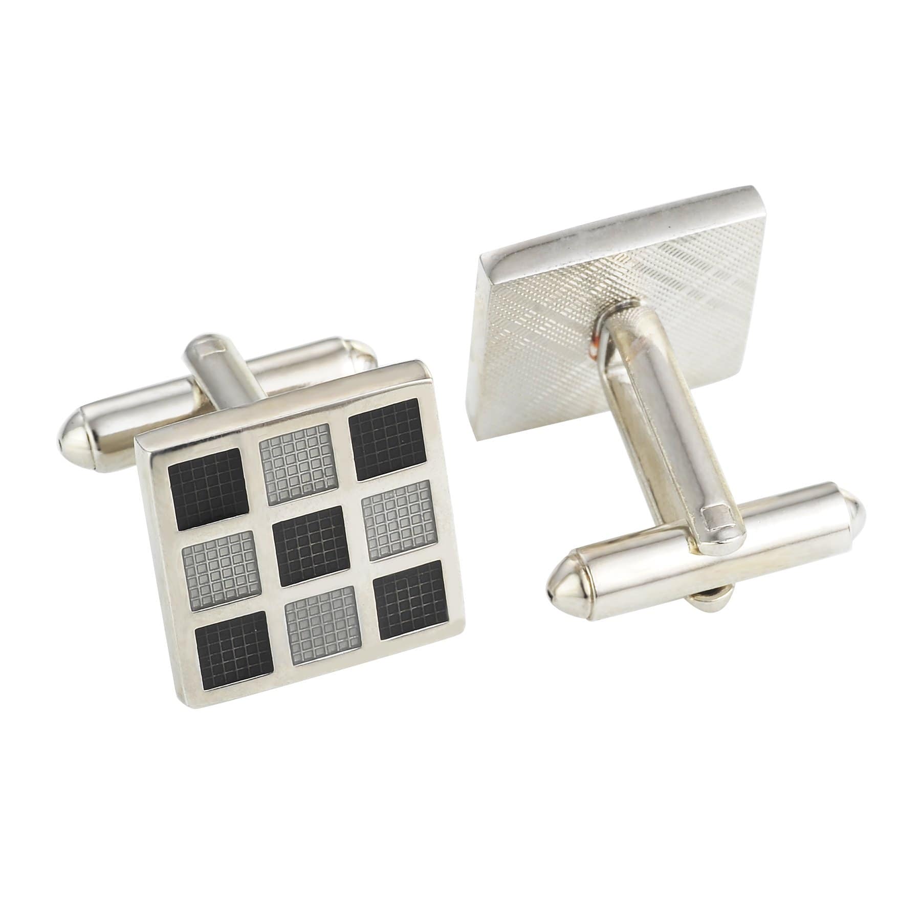 Classic Sliver Squares Cufflinks - Tie, bowtie, pocket square  | Kissties