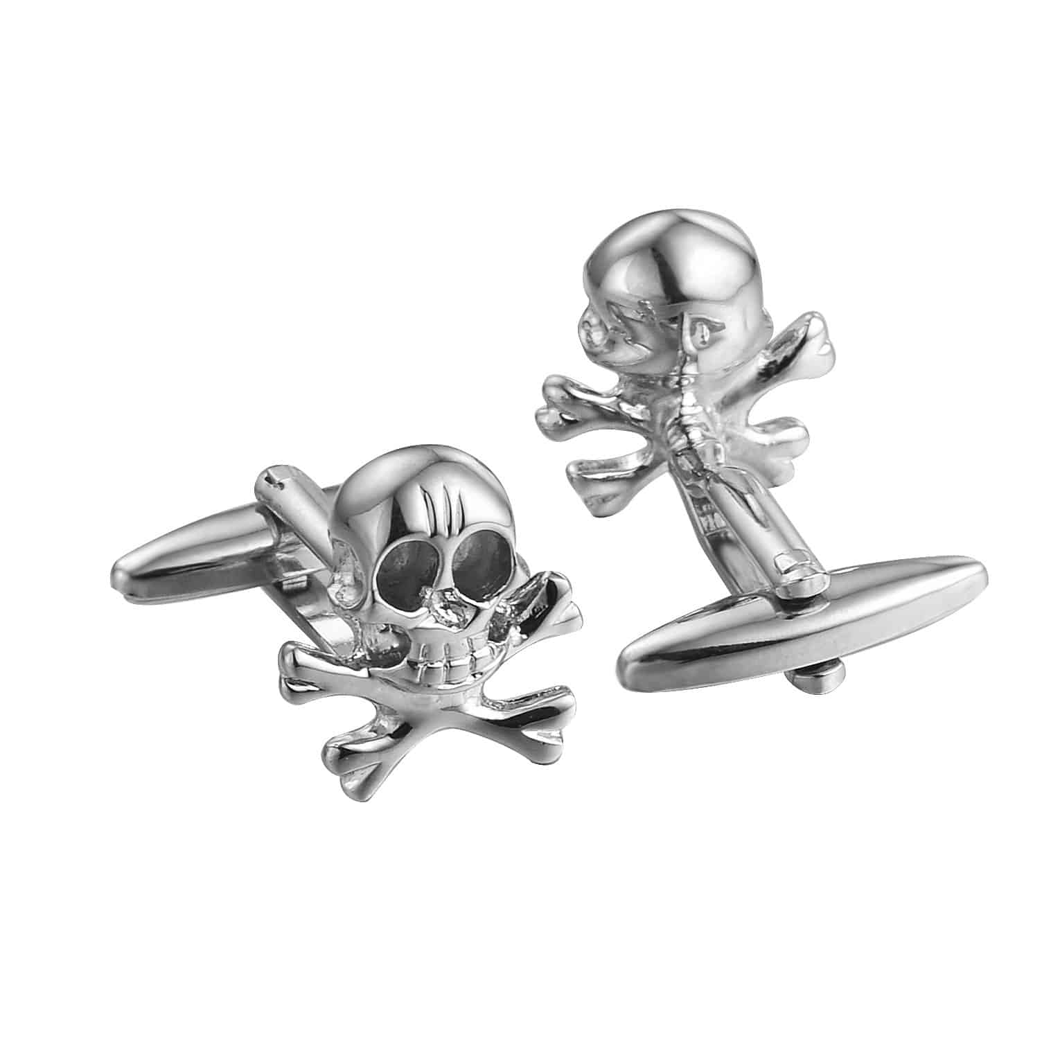 Novelty Sliver Skeleton Cufflinks - Tie, bowtie, pocket square  | Kissties