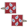 Classic Red Square Paisley Cufflinks - Tie, bowtie, pocket square  | Kissties