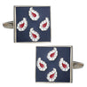 Classic Blue Square Paisley Cufflinks - Tie, bowtie, pocket square  | Kissties