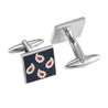 Classic Blue Square Paisley Cufflinks - Tie, bowtie, pocket square  | Kissties