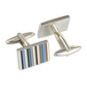 Classic Multicolor Stripe Rectangle Cufflinks - Tie, bowtie, pocket square  | Kissties