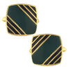 Classic Black Diagonal Stripes Cufflinks - Tie, bowtie, pocket square  | Kissties