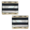 Classic Oyster Black-White Shell Strips Cufflinks - Tie, bowtie, pocket square  | Kissties