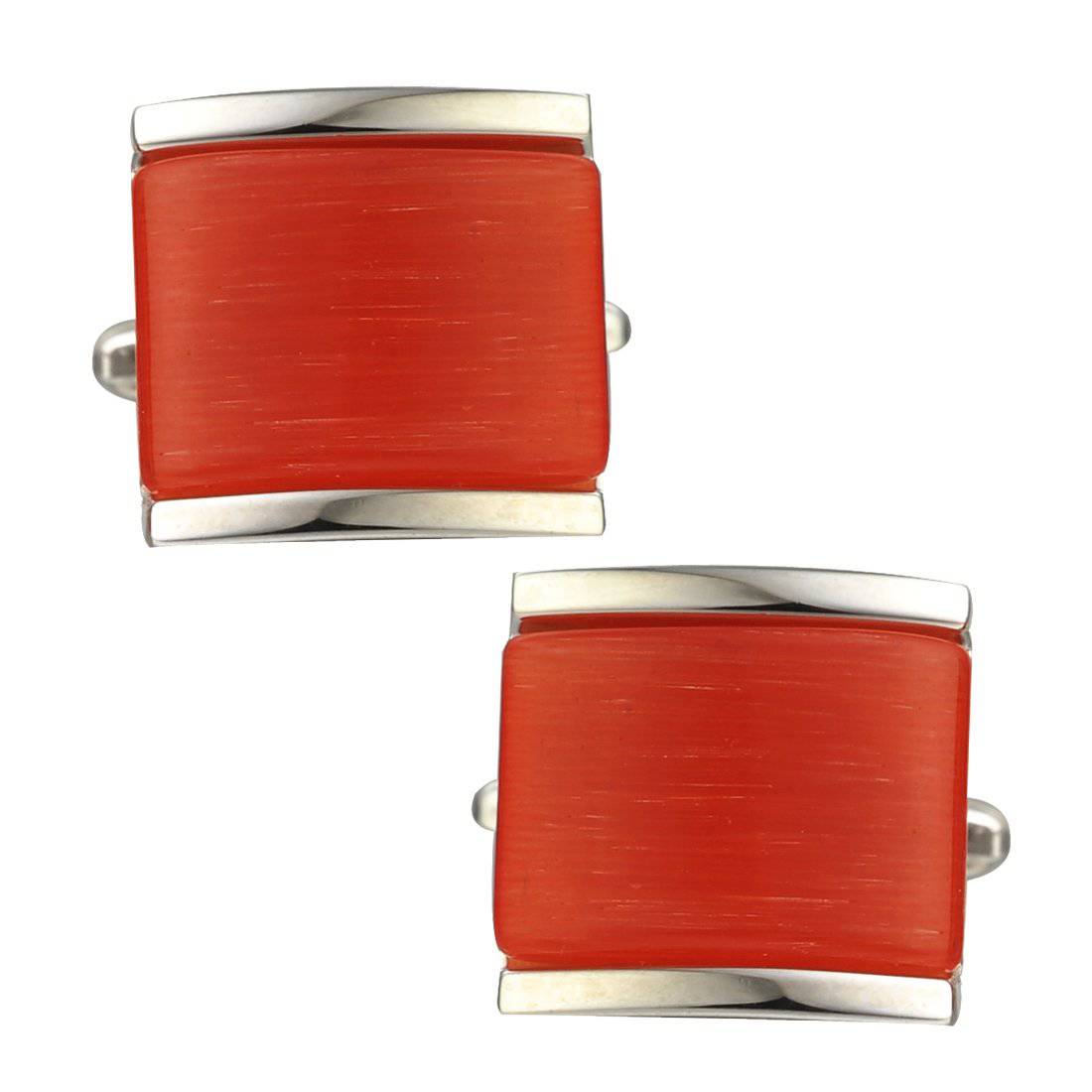 Classic Red Square Stone Cufflinks - Tie, bowtie, pocket square  | Kissties