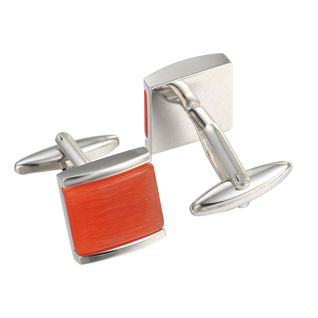 Classic Red Square Stone Cufflinks - Tie, bowtie, pocket square  | Kissties