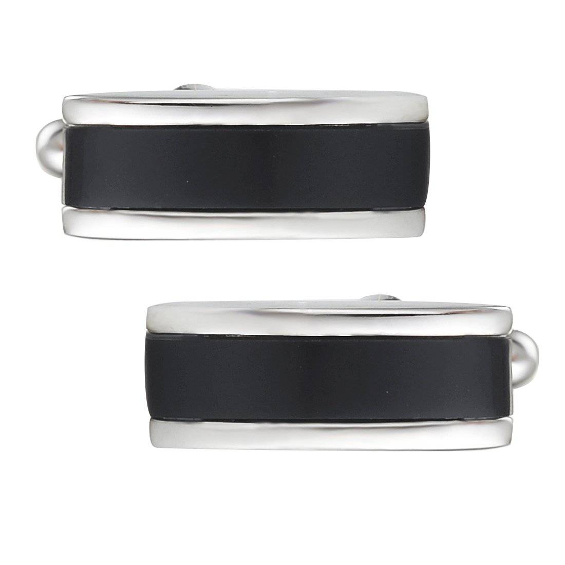 Classic Black Cat's Eye Strip Cufflinks - Tie, bowtie, pocket square  | Kissties