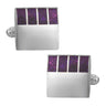 Classic Silver Purple Strips Cufflinks - Tie, bowtie, pocket square  | Kissties