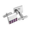 Classic Silver Purple Strips Cufflinks - Tie, bowtie, pocket square  | Kissties
