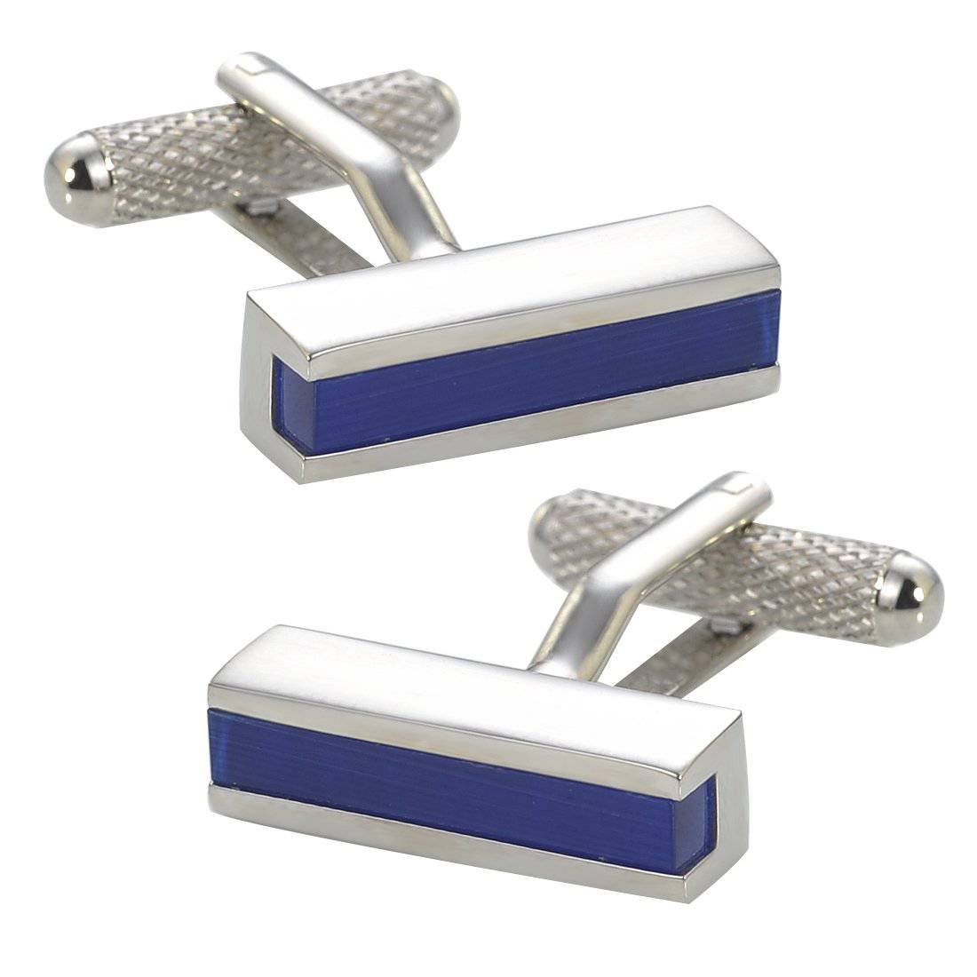 Classic Blue Cat's Eye Strip Cufflinks - Tie, bowtie, pocket square  | Kissties